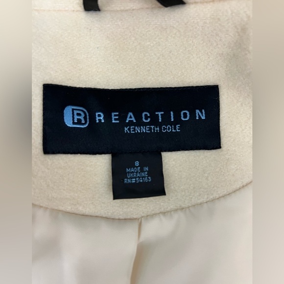 Kenneth Cole Reaction Cream Wool Blend Coat - Size 8 - Picture 10 of 12